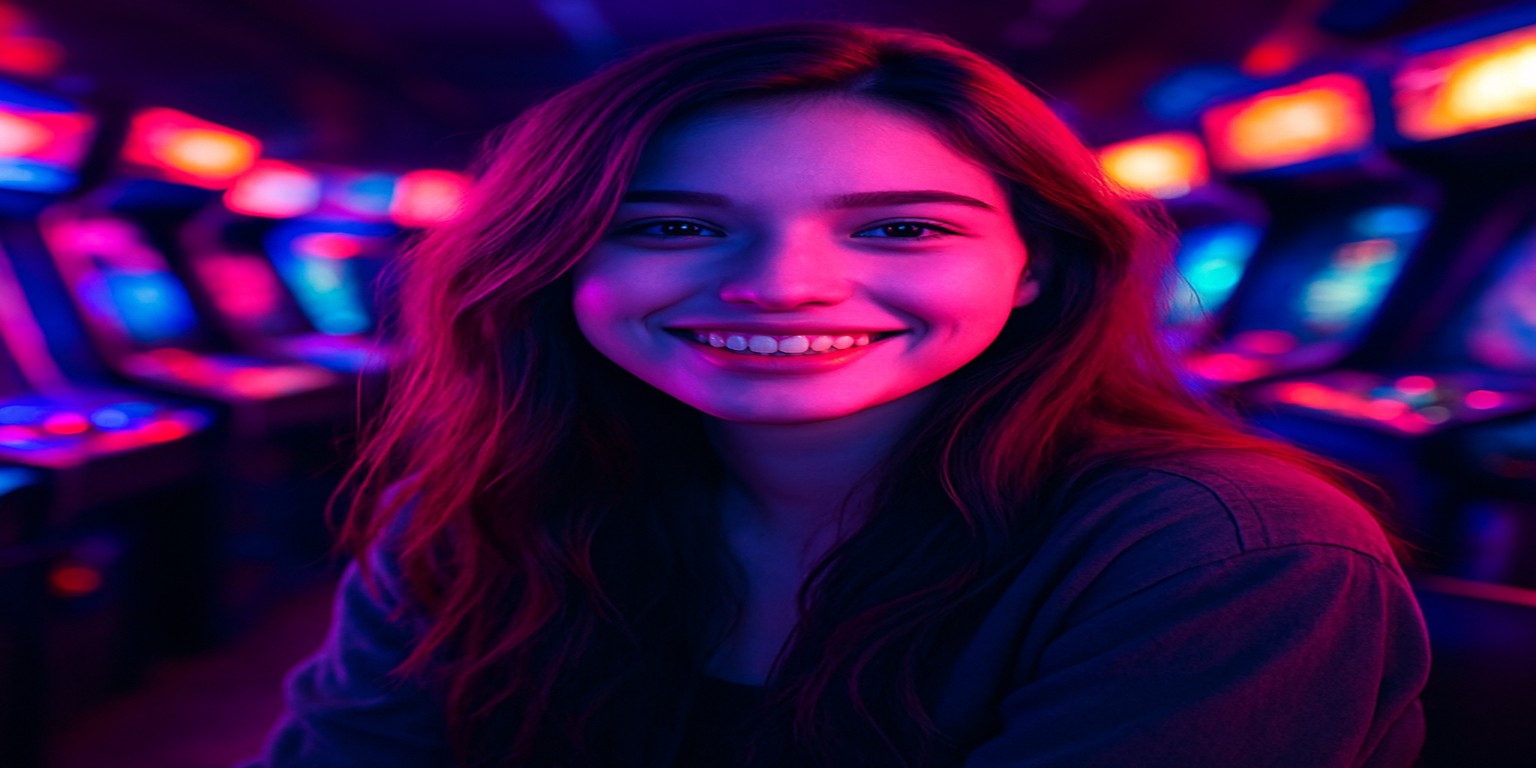 777d-এ গেম খেলে একজন নারী আনন্দিত হচ্ছেন